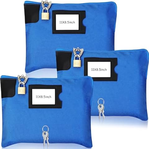 Locmeo Waterproof Cash Bags with Lock Cover