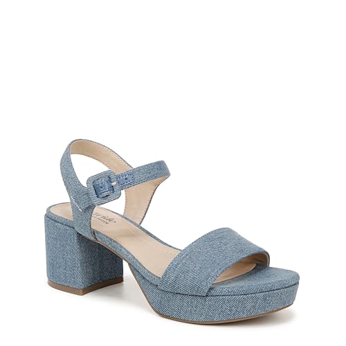 LifeStride Womens Rhythmn Platform Block Heel Sandals Denim Blue 11 M