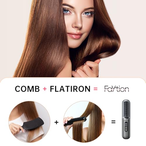 Cepillo Alisador de Pelo Inalámbrico portátil gris miniatura 2