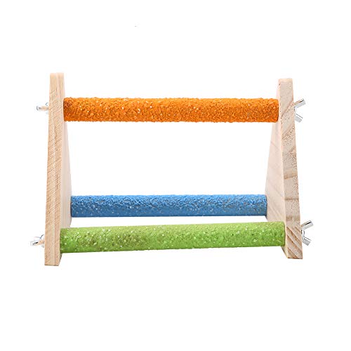 Gavigain BIRD WOODEN PERCH WOOD STAND TOY FOR BIRDS TRAINING (Wooden)