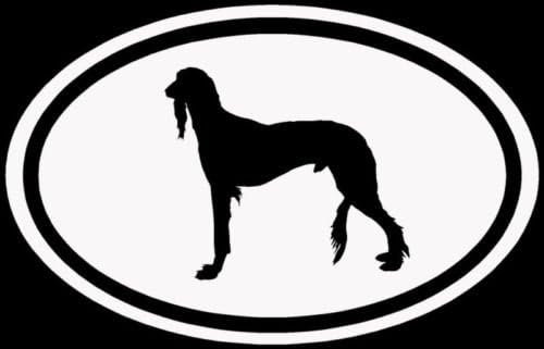 Ranger Products Saluki Sticker White Oval Dog Puppy Euro Vinyl Decal - Die Cut V
