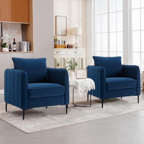 Sillón Plegable Terciopelo Azul miniatura 2
