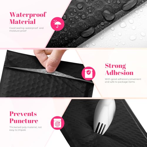 Image of METRONIC Bubble Mailers 10x13 inch Padded Envelopes Black 40 Pack Waterproof