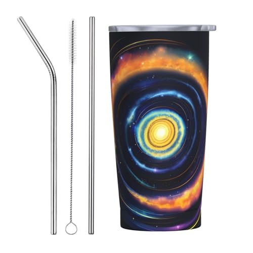 MDATT Space Spiral Cosmic Energy Tumbler With Lid And Straw, Double Wall Insulation Reusable Coffee Cups Keep Drinks Hot And Cold