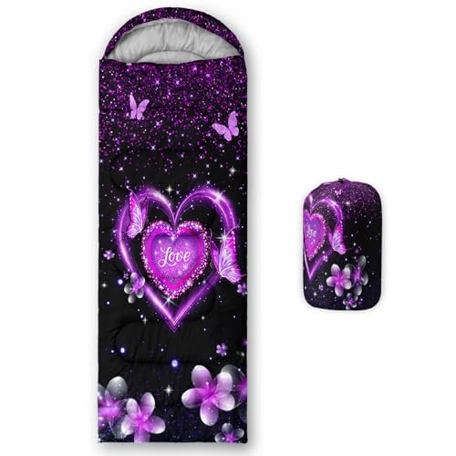 Image of QOOMO Ball Flower Camping Sleeping Bags,3 Season Warm & Cool Weather,Lightweight,Waterproof Sleeping Bags for Adults & Kids,Traveling,and Outdoors,Camping Gear Equipment