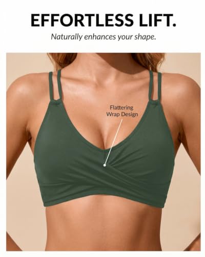 Image of Holipick Twist Front Bikini Tops for Women - Push Up Bathing Suit Top Padded Swimsuit Top