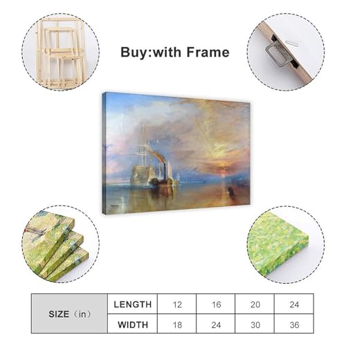 The Fighting Temeraire Turner impression sur toile premium avec cadre de 61cm - 2