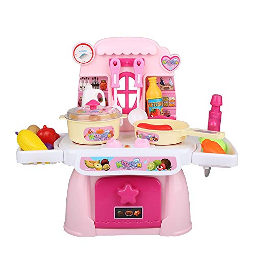 Kitchen Toys Kids Pretend Kitchen Children's Cooking Role Play Toys Set Imagination Game Gift With Simulation Sound Effects Kitchen Toy Sets Children's Toys ( Color : Blue , Size : 37x26x25cm )