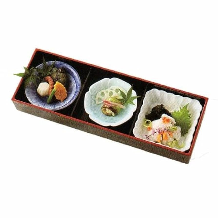 Amazon | 松花堂 弁当 三つ仕切り箱(蓋付) 黒(お皿は別売り