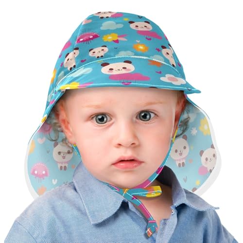 Cartoon Pandas Cute Toddler Baby Beach Hat Toddler Boy Bucket Hats Baby Girls' UV Protection Wide Brim Beach Essentials2