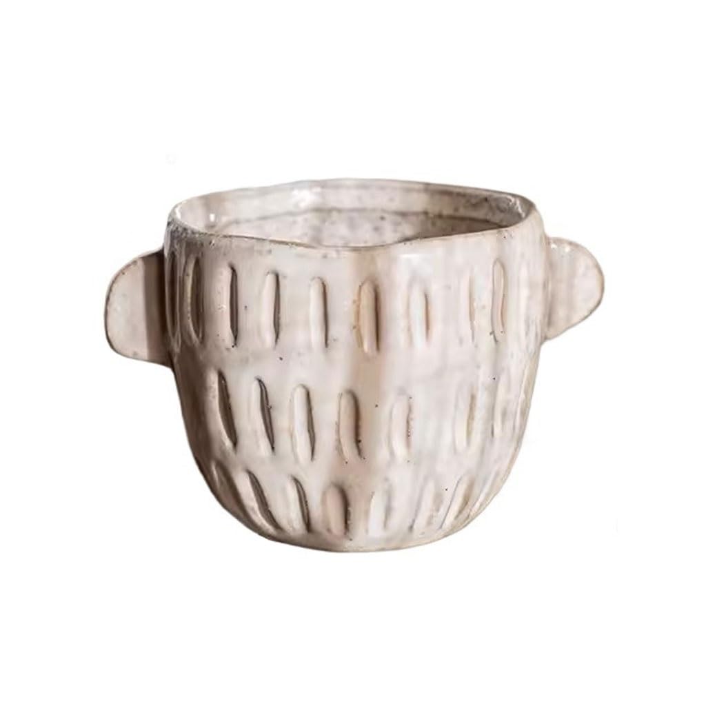 GELASIGE Flower Pots Nordic Retro Teacup Ceramic Flower Pot Flowerpot Home Succulent Green Plant Potted Breathable Flower Pot Outdoor Flower Pots