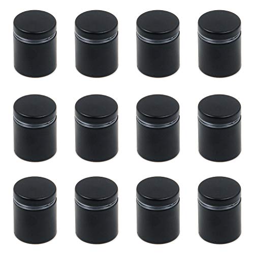 Semetall 12 Pack Stainless Steel Standoff Screws,Wall Standoff Mounts Glass Advertising Nails for Hanging Acrylic Picture Frame and Sign Display,Black(1