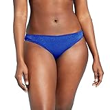 Xhilaration Women's Juniors' Metallic Hipster Bikini Bottom - (Medium, Blue)