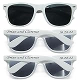 25PC Custom Sunglasses Personalized Bulk Party Favors Wedding Guests Logo School Music Show Birthday Bachelorette Bridesmaid Gifts Garden Graduate 2024 Prom Customizable Glasses (White)
