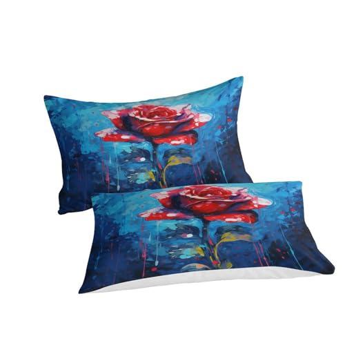Ensemble de literie imprimé 3D avec housses de couettes roses double - 5