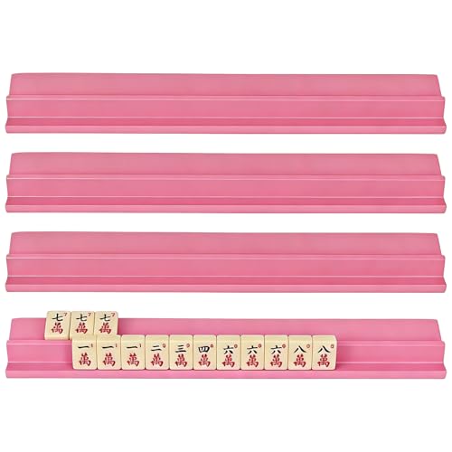 Support de mahjong en bois compact pour tuiles de dominos et jeux de cartes en famille