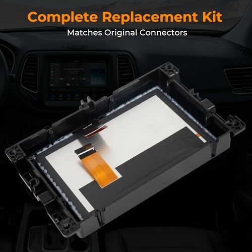 Image of 7 Inch LCD Display Touch Screen Digitizer Monitor with Bracket Compatible with Jeep Compass 2017-2020 Compatible with Uconnect Replace TDO-WXGA0700K00033-V2 TDO-WXGA0700K00057-V1