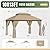 AOXUN Outdoor Gazebo for Patio 10x13, Metal Frame Canopy with Double Roofs, Heavy Duty Party Tent and Shelter with Mosquito Netting and Privacy Screen for Backyard, Lawn, Garden, Deck (Beige)