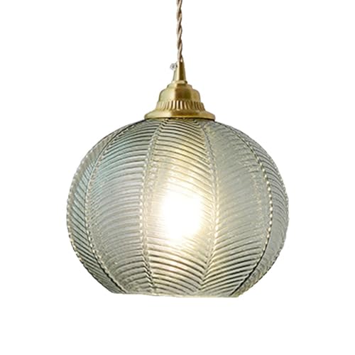 Lustre en verre vert moderne E27 avec cordon réglable luminaire 15cm pour cuisine - 3