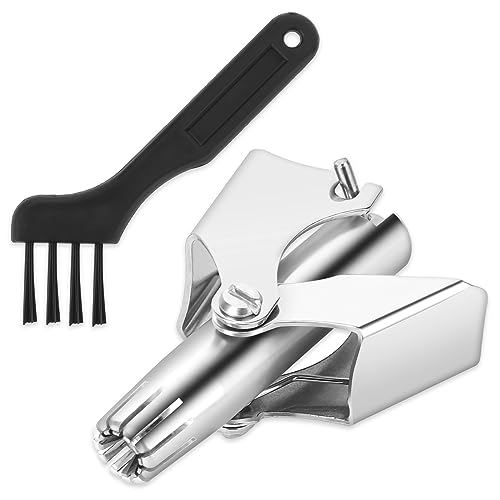 TIESOME Nasenhaarschneider Trimmer, Edelstahl Nasentrimmer mit Pinsel für Nase Koteletten...