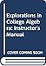 Explorations in College Algebra: Instructor's Manual