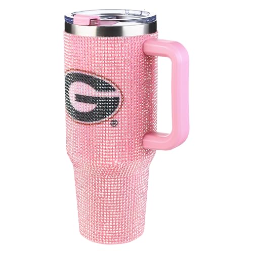 Image of The Memory Company Officially Licensed NCAA - University of Georgia 40oz Pink Bling Game Day Tumbler