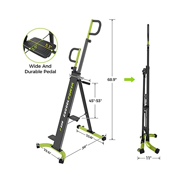 cycool-Vertical-Climber-Foldable-Climbing-Machine-with-LCD-Monitor-Sturdy-Step-Fitness-Machines-Combines-Muscle-Toning-Aerobic-Exercise-for-Full-Body-Workout220LBS-Weight-Capacity-Sturdy cycool Vertical Climber Foldable Climbing Machine for Home Gym with LCD Monitor,Cardio Workout Machine Stair Steppe,Aerobic Exercise for Full Body Workout,220LBS Weight Capacity
