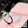 Funda para Infinix Note 50 Pro 4G con Cubierta Deslizante para Cámara y Anillo Giratorio con Soporte, Accesorios Magnéticos Delgados, Funda Antigolpes para Infinix Note 50 Pro 4G (Rosa) 6