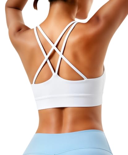 Image of Grace Form Sports Bra for Women Strappy Medium Support Push Up Padded Sports Bra for Running Workout Bra Yoga Bra