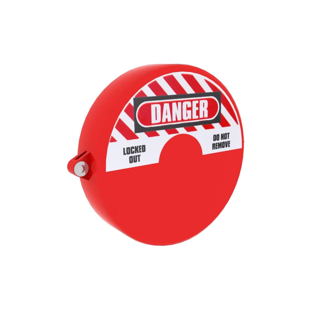 Lockout Tagout Gate Valve Cover - Fits 254mm to 355mm Valves | Industrial Safety Lockout Device | Durable Red Gate Valve Lockout for Workplace Compliance