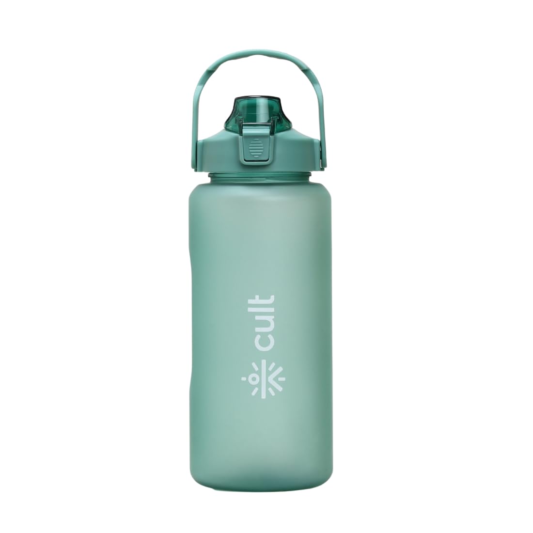 CULT Motivational Water Bottle 2 Litre with Time Markers & Straw – BPA-Free, Leakproof, Portable, Lightweight Sipper with Strap – Unisex Hydration Bottle for Gym, Fitness, Office & Outdoor – Green