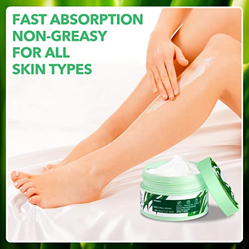 Urea Cream 42 Percent For Feet 7.0 Oz, 2% Salicylic Acid, Aloe Vera, Hyaluronic Acid , Deeply Moisturize Skin Cream For Dry Cracked Feet, Hands, Heels, Elbows, Nails, Knees, Intensive Moisturizes & Softens Skin, Exfoliates Dead Skin #TOP5