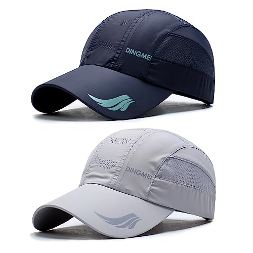 AYPOW Gorra de Béisbol de Secado Rápido Hombres Mujeres, 2 Paquetes Malla Transpirable de Verano Gorras de Sol de Béisbol con Cierre de Hebilla Ajustable, Gorra de Béisbol para Hombre Mujeres