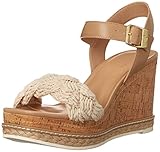 COOL PLANET By Steve Madden Women's Junee W Heeled Sandal, Dark Natural Raffia, 10