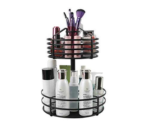 PAG 2-Tier Makeup Organizer Cosmetic Storage Case and Display Stand Multi-Function Lazy Susan