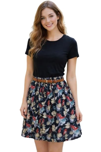 Image of Trending Stylish Flared Comfortable Solid Long Denim Skirt for Women & Girls