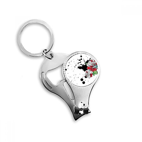 Pince à ongles fleur de pivoine Sourcingmap avec porte-clés pratique
