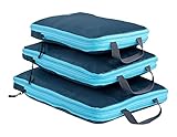 Well Traveled - 3pc Compression Packing Cubes for Travel - Luggage Organizer, Suitcase Organizer & Backpack Organizer with Space Saver Travel Bags for Packing Clothes, Travel Gear & Travel Accessories