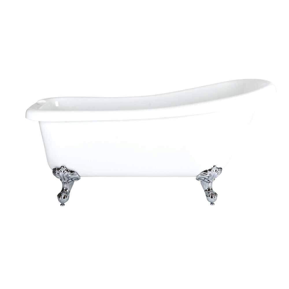 Milano Legend White 1710mm x 740mm Freestanding Slipper Bath Chrome Ball Claw Feet