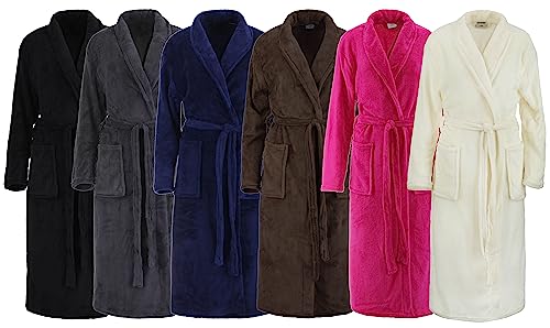 Brandsseller Unisex Bademantel Mikrofaser L/XL – Weicher Morgenmantel mit Schalkragen für Damen & Herren – Hausmantel ideal für Zuhause, Reise & Spa – Marine