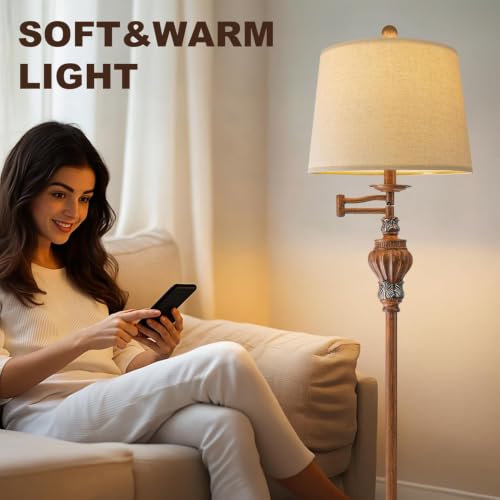 Image of Vintage Floor Lamp with 350 Adjustable Swing Arm 61 inch Lamps for Living Room