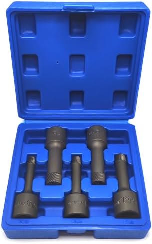 JEUCLEL 6PC E-Type Socket Set - 1/2" Drive, Extra Long 140mm, Sizes E10-E20 For Automotive - View #3