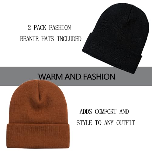 Image of ZOORON 1&2 Pack Beanie for Men Women Slouchy Beanie Hats Winter Knit Caps Soft Ski Hat Unisex