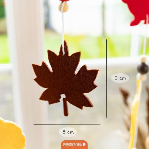 Papierdrachen Filz-Holzperlen-Mobile Bastelset mit herbstlichen Waldtiermotiven – DIY-Deko für Kinder & Erwachsene – Bild 5