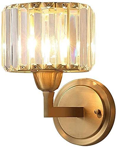 KELITINAus Simplicidad Vintage Industrial Wall Light, Oro Moderno E27 Linterna de la Pared de 10 Pulgadas Sconte de Pared con Cristal Claro Satén Latón de Latón Escalera de la Escalera Decoración par