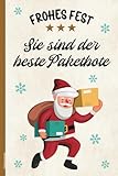 Paketbote Danke: Weihnachtsgeschenk für Paketboten das Notizbuch A5 liniert ein kleines Geschenk zu Weihnachten schönes Notizheft die Kleinigkeit als Dankeschön für Paketzusteller und Postboten