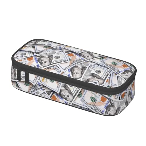 Image of Money Novelty Us Dollar Cash Pattern Pencil Case Organizer Big Capacity Pencil Pouch Stationery With Zipper School Supplies Pencil Bag For Girls Boys Office, j56tsd