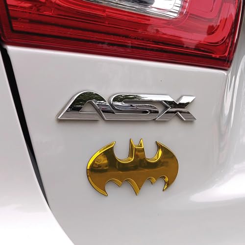 Image of Fan Emblems Batman 3D Car Badge - 1989 Batwing Logo (Yellow Chrome: 3.8 x 1.8 x 0.2 inches)