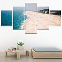 SIGNWIN 5 Panel Canvas Wall Art Aerial Beach Beach Coastal Cool Minimalism Multicolor Photography Relax/Calm for Home Decorations Ready to Hang - 60