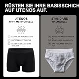 Utenos Bokserki męskie w 100% z wełny merynosów, wyprodukowane w UE, Czarny, XL